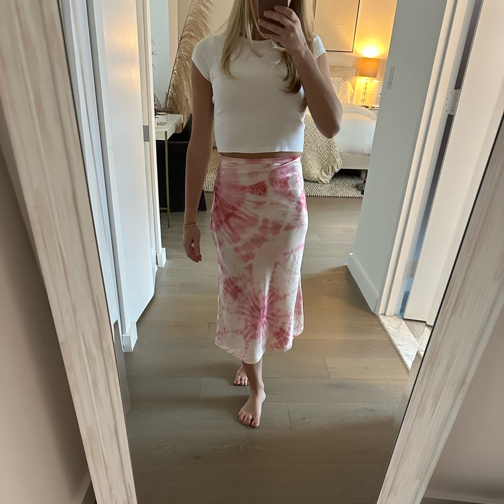 Silk tie dye skirt